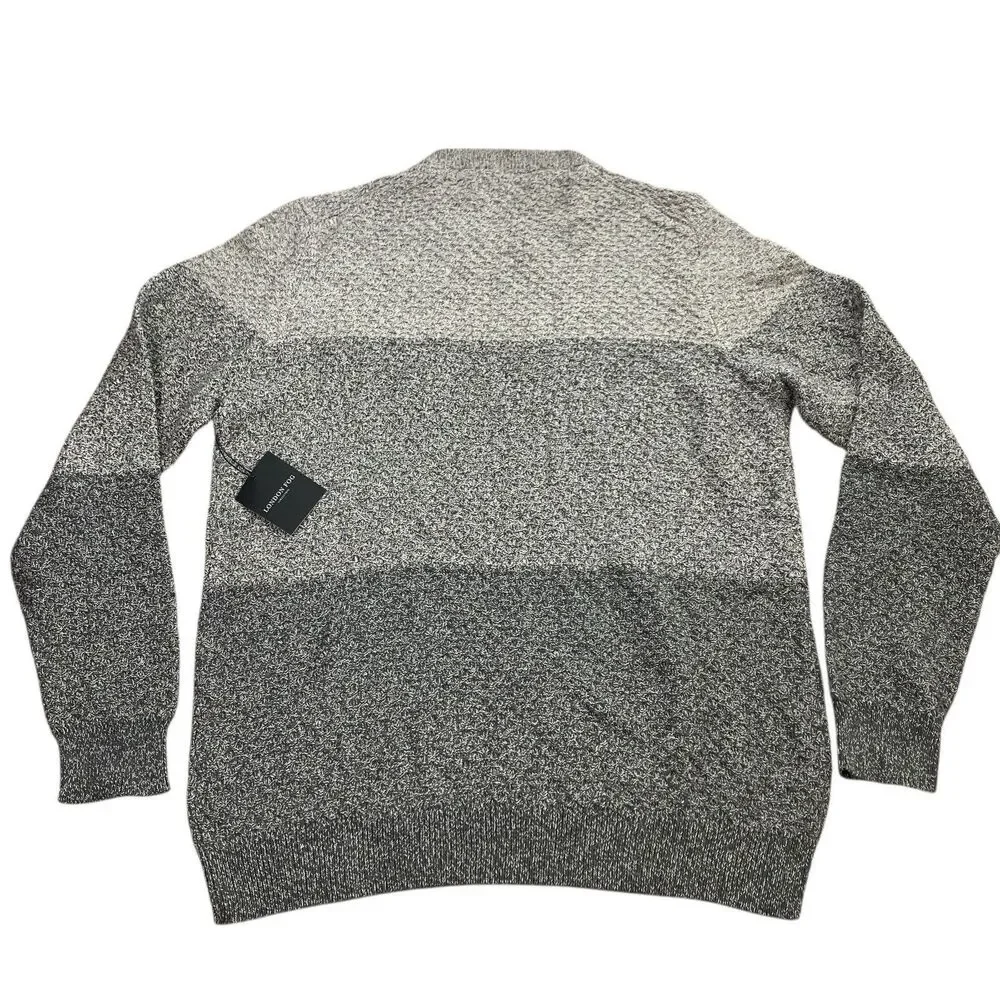 London Fog Gray‎ Ombre Sweater Mens XL Clean Minimalist Cozy Spring Knit